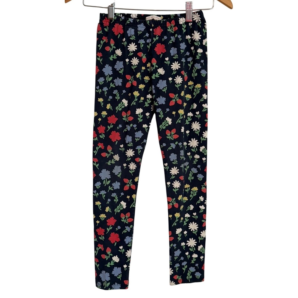 The Beaufort Bonnet Company Floral Strawberry Leggings Girls Size S Navy Blue